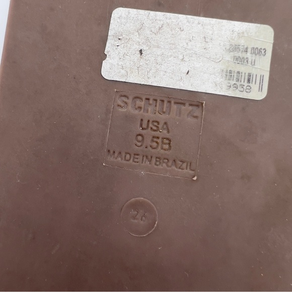 SCHUTZ Alcina Rhinestone Leather Slide Sandals - Picture 10 of 10